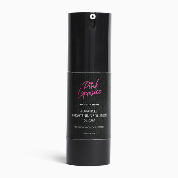 Black bottle of face brightening serum