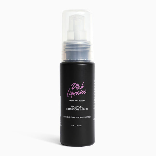 Black skincare bottle of face serum